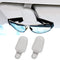 compuda 2 Packs Sunglass Holder for Car Sun Visor Car Accessories, Genuine Leather Car Sunglass Holder, Glasses Clip for Cars SUV(Grey)