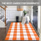 IOHOUZE Cotton Buffalo Plaid Check Rug Outdoor Doormat 3x5 Washable Woven Outdoor Indoor Welcome Mats for Front Door/Farmhouse/Entryway/Home Entrance Orange and White Outdoor Rug