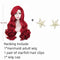Probeauty Mermaid Wig with Starfish Hair Clips, Women Long Red Mermaid Curly Wig Body Wave Wig for Halloween Costume-25 inch