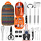 Camping Kitchen Equipment Camping Cooking Utensils Set Portable Picnic Cookware Bag Campfire Barbecue Appliances Essential Gadgets and Accessories Suitable for Tent Campers, Outdoor Picnic barbecues