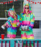 Tipsy Elves Halloween Multicolor Pinata Costume Jumpsuit with Bright and Colorful Streamers All Over for Men Size Large