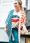 July 4th American Flag Patriotic Coverups Summerr Cardigan USA Stars Stripes Open Kimono Tops(FLAG1,M)