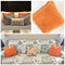 Fancy Homi Pack of 2 Corduroy Fall Decorative Throw Pillow Covers with Pom-poms, Solid Square Cushion Case Pillow Cases Set for Couch Sofa Bedroom Car Living Room (18x18 Inch/45x45 cm, Orange)