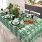 St Patrick's Day Decorations St Patrick Day Tablecloth, 2 Pack 54" x 108" Disposable Plastic Shamrock Table Cloth Spring Green Clover Tablecloth Waterproof Checkered Table Cloth for Party Dining