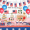 4th of July Tablecloth, 2 Pack American Flag Plastic Table Covers(54”x72”) for Patriotic Party Supplies, Decorations for Independence, Memorial, Veterans Day