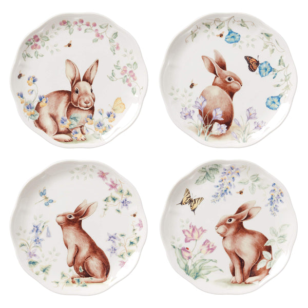 Lenox 893465 Butterfly Meadow Bunny 4-Piece Accent Plate Set