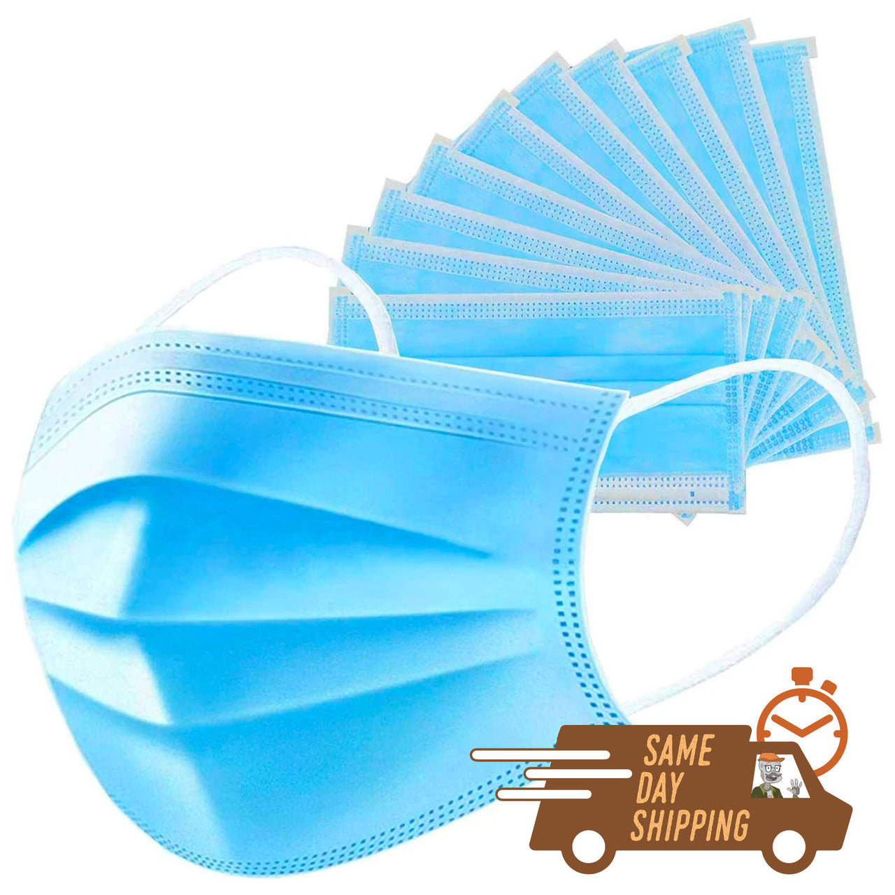 Disposable Face Guard 3 Ply Non-Woven Fabric - 20 or 40 Pack