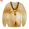 Gold Necklace Muscle Man Print Sweatshirt Ugly Sweater