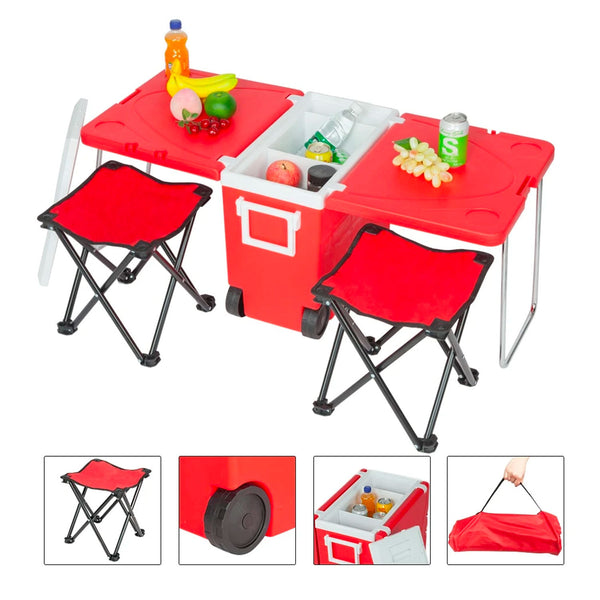 Outdoor Picnic Foldable Rolling Cooler