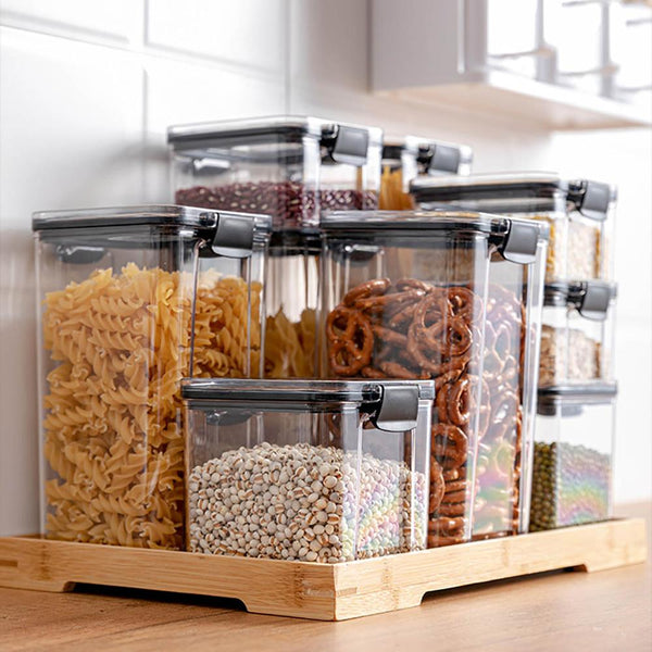 Stackable Acrylic Food Containers for Pantry Storage & Organization