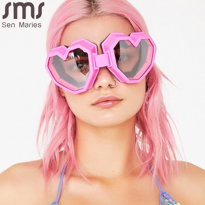 Retro costume glasses Heart Shaped SUNGLASSES fashion Shades Sunnies Shape  | eBay